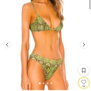 House of Harlow NWT Green Snakeskin Bikini Set